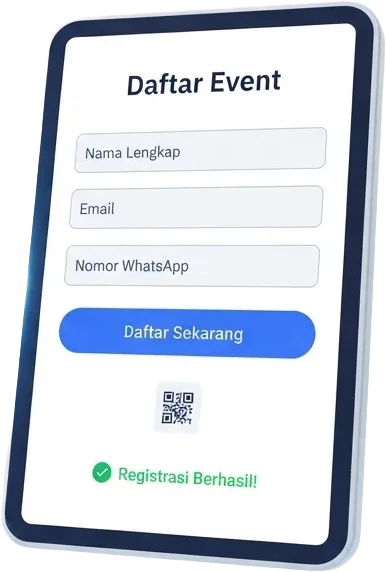Form pendaftaran event di tablet